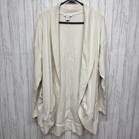 Athleta Sweaters - Womens Size L Athleta Open Cardigan Ivory EUC